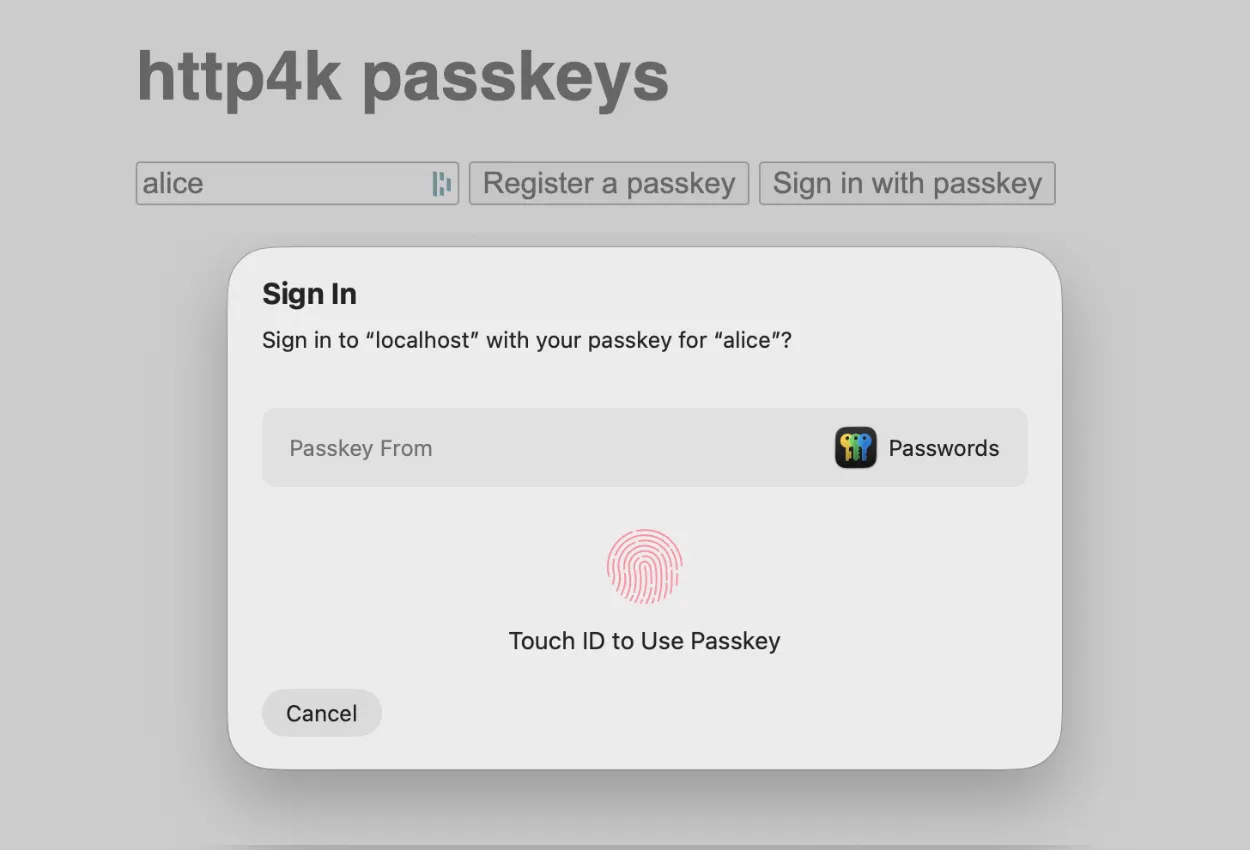 Passkey sign-in prompt